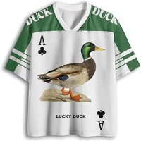 New Fashion Fun Duck Printed V-neck T-shirt Suitable for Summer Children Adult Family Leisure Outdoor Sports Basketball Shirt