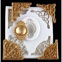 Umfinger European Style Lace Embossing Mold DIY Fondant Chocolate Decoration UV Resin Crafts Accessories Silicone Mold