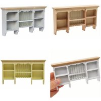 Funny Wooden 1:12 Dollhouse Storage Cabinet Simulation Mini Wall Hanging Cabinet Doll House Furniture Display Shelves Kids Toys