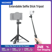 NEEWER Basics Extendable Selfie Stick Tripod, Metal Portable Stand Handle Grip for Canon Sony Nikon Camera Webcam