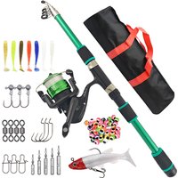 Spinning Fishing Rod Reel Combo Full Set with Line Lure Bag Hooks Freshwater Saltwater Fishing Pesca