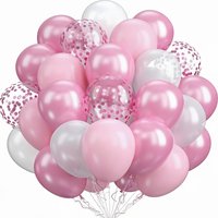 20Pcs Pearl Pink and Pearl White Balloons Pink Confetti for Birthday Party Decoration Bridal Shower Bachelorette Party Wedding