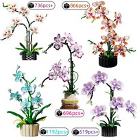Ensemble créatif d'orchidées STEM, fleurs éternelles en pot, blocs de construction, briques de phalaenopsis à monter soi-même, jouet, cadeau de saint-valentin pour filles et enfants
