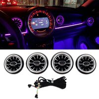 4PCS LED Front Dashboard AC Air Condition Vent Outlet Turbo Interior Trim For BMW MINI COOPER R55 R56 R59 R60 Car Accessories