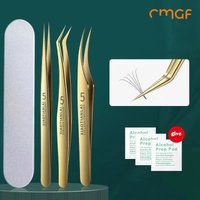 Pinces à cils greffage et collage de faux cils, pinces à plumes dorées de haute précision, spécialement conçues pour les coiffeurs