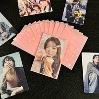 50PCS Colorful Heart Card Sleeves Popcorn Style 61x91mm Laser Holographic Film Kpop Photocard Holder Protector For Photo Cards