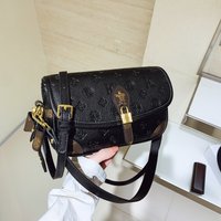 Classic Vintage Embossed Monogram Crossbody Bag, Trendy Versatile Shoulder Bag with Lock Buckle & Dual Straps