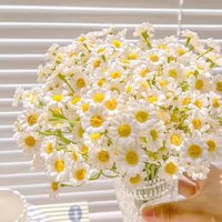 240 Heads Artificial Daisies Flowers Realistic Looking Small Fake Bouquet for Wedding Party Table Decoration DIY Home Decor