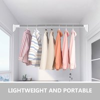 Telescopic Stainless Steel Adjustable Closet Rod Retractable Clothes Hanging Bar Multipurpose Heavy Duty Wardrobe Closet Rail