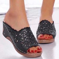Women Shoes Sandals Summer Outdoor Walking Shoes Slip On Sandals Ladies Wedge Women's Shoes Retro Woman Slippers Footwear Female