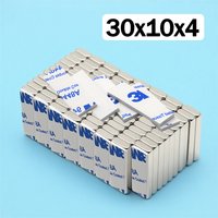 30x10x4mm Super Powerful Block Neodymium Magnet With double-sided adhesive Magnet N35 Strong Permanent Magnetic imanes