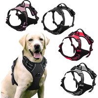 German Oak Cooling Dog Set - Escape Proof Harness Vest & Leather Collar with Anti-Chafe, Breathable for Large Dogs