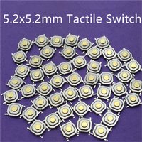 50 teile/los 5,2x5,2mm 4 PIN SMT Metall Tactile Push Button Switchs Micro Mini Tact 1,5mm 3,5mm 4,3mm Höhe Drop Verschiffen