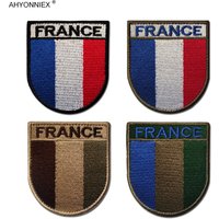 AHYONNIEX 1PC France Shield Country Flag Patch Personality Special Tactical Badge Embroidered Armband Backpack Stickers DIY