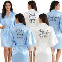 Personalized with Wedding Date for Bride Bridesmaid - Soft Robe for Women Best Gift for Bridal Party