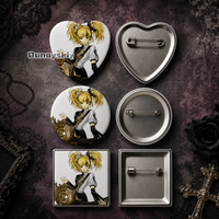 Rin Cartoon Style Badge Brooches On Backpack Decoration Round Enamel Pins For Accessorys Cosplay Badge Core Meltdown Heart