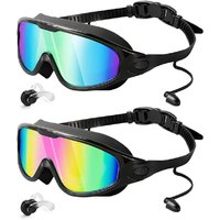 Unisex Wide View Anti Fog UV Protection Swimming Goggles for Audlt Teenagers Waterproof HD Large Frame Underwater Swim Goggles