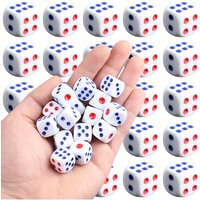 20/40/100pcs Classics Rounded Dice 10mm D6 Blue Red Dice for Bars KTV Puzzle Entertainment Dice Board Games Poker Game JXB