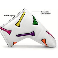 Golf Putter Cover Blade Putter ClubHead Cover Headcover puLeather Golf Headcover Colorful Tees Emboidery Putter CoverGolf Ideal