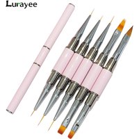 Dual-ended Nail Brush Acrylic Nail Art Brushes Professional Gel Nail Polish Liner Flower Painting Drawing Manicure Tools
