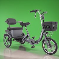Familien-Elektrofahrrad, 48 V, zusammenklappbares Dreirad, Elektrofahrrad, 3 Räder, Erwachsene, 2 Personen, mit Korb, abnehmbarer Batterie
