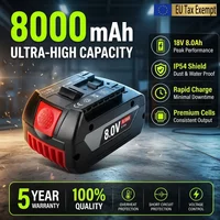 Original 18V 8,0Ah Wiederaufladbarer Lithium-Ionen-Akku, Geeignet für Bosch 18V GBA GSR GSB BAT618 BAT609 BAT620 Elektrowerkzeug-Ersatzakku