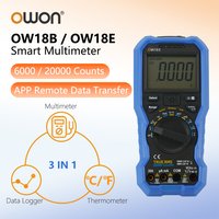 Multimètre 3 en 1 série OWON OW18, mesure True RMS, thermomètre et enregistreur de données, transfert à distance via application, NCV (détecteur de tension sans contact)