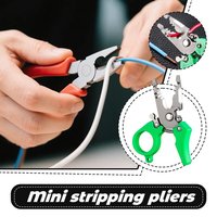 Mini Multi-Function Wire Stripper Pliers, Pocket-Sized Cable Cutter & Crimping Tool, Spring-Loaded Electrician Hand Tool