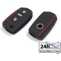 Silicone Car Key Cover 3 Buttons Car Key Protection Shell Bag Car Key Cover Case Protector for VW Polo Phaeton Skoda Seat Bora