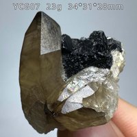 Natural Stone Smoky Quartz With Feldspar Crystal Cluster Mineral Specimen Raw Rock Home Decoration Rough Healing Gift