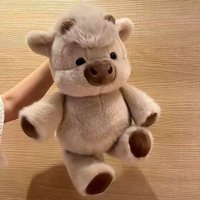 Urocza pluszowa krowa Highland Cattle 45 cm - Przytulna, biegnąca krowa z miękkiej tkaniny premium, uspokajający towarzysz.