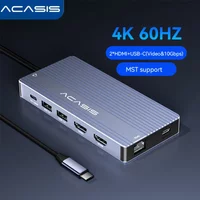 Acasis 14-in-1 USB C Hub Docking Station 100W PD 4K60Hz HDMI 10Gbps Ports Gigabit Ethernet, SD/TF Card Reader for MacBook/Laptop