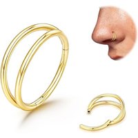 1pc Titanium Double Hoop Nose Ring 16G 18G Gold Black Nose Rings Hoops for Women Men Hypoallergenic 6-10mm Nose Piercing Jewelry