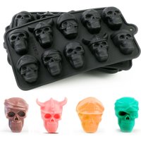 1pc Silicone Halloween Candy Mold Black Thick Skull Chocolate Mold Viking Pirate Skull for Making Chocolate Candies Cakes Jelly