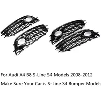 Pair HONEYCOMB Fog Light Grille Cover For Audi A4 B8 S-Line S4 2008-2012 8K0807681C01C,8K0807682C