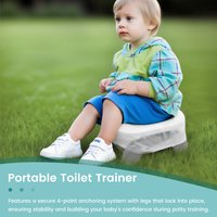 2-in-1 Go Portable Potty with Travel Bag, Travel Potty Seat for Toddler- Foldable Training Toilet Chair for Toddler