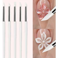 5Pcs/Set Professional Silicone Nail Brushes for UV Gel Polish 3D Nail Art DIY Dotting Tools Manicure Pens