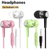 Daily Commute Audio Supplies 3.5mm Wired Headphones Microphone Volume Control Stable Wired Audio Signal For Xiaomi Huawei Phone