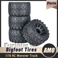 4PCS Rubber Tires Wheels 125X74mm Adapter 12mm for 1/10 RC Model Car Monster Truck HSP 94701