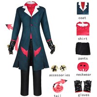 Helluva Boss Blitzo Cosplay Costume Party Uniform Suit with Tail Halloween Outfits Blitzo Full Set for Anime Cosplay