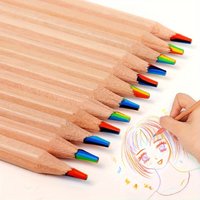 12pcs 7-Color Wooden Pencils – Rainbow Core Drawing Pencils for Adult & Student – Home Painting, Cards, DIY & Sketching