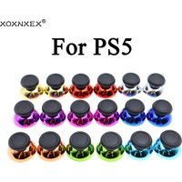 XOXNXEX 2PCS 3D Analog Joystick Caps Chrome thumb Stick Grip Cap Button Thumbstick Cover Replacement For PS5 Controller