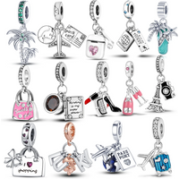 925 Silver Travel Airplane Camera Charms Fit Original Bracelet Necklace DIY Bead For Women Jewelry Making Gift