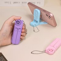 3D Printed Fidget Toy Phone Stand Keychain, Mini Foldable Cell Phone Holder, Stress Relief Fidget Keyring Toy