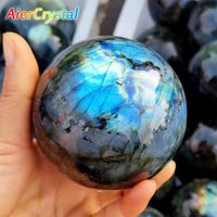 Natürliche Kristall Labradorit Kugel Quarz Massage poliert Reiki Heilung exquisite Raum dekor Mondstein Erz Souvenirs Kugel Kugel