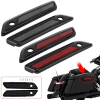 Smoke Hard Saddlebag Latch Cover Motorcycle Black Reflectors For Harley Touring Road King Road Glide Street Glide 2014-up