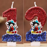 Son Goku Digital Candle Dragon Ball Number 0-9 Kids Birthday Cake Decoration Supplies Cartoon Anime Party Accessories Supplies