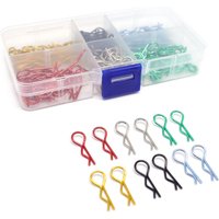 1Box 180Pcs 6 Colors Metal R Clips Bodyshell Pins For 1/10 1/12 On-Road RC Nitro/Electric Car Models