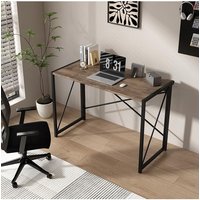 Folding Desk Workstation Foldable Computer Desk for Office Home Study Writing Table No Assembly Miami Distressed Grey, 100cm