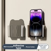 Wall-Mounted Remote Control Holder & Bedside Phone Charging Stand with Storage Shelf